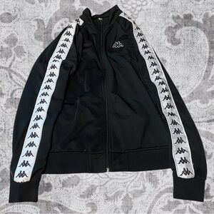 Kappa Black & White Zip Up Track Jacket